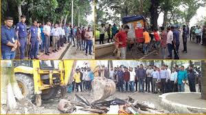 ময়মনসিংহের জয়নুল পার্কে অবৈধ স্থাপনা উচ্ছেদ