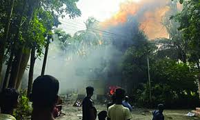 ওবায়দুল কাদেরের বাড়িতে হামলা ও অগ্নিসংযোগ